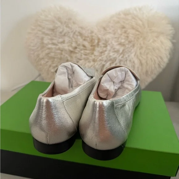 Kate Spade Silver Women's Loafers sz 10 - Picture 4 of 7